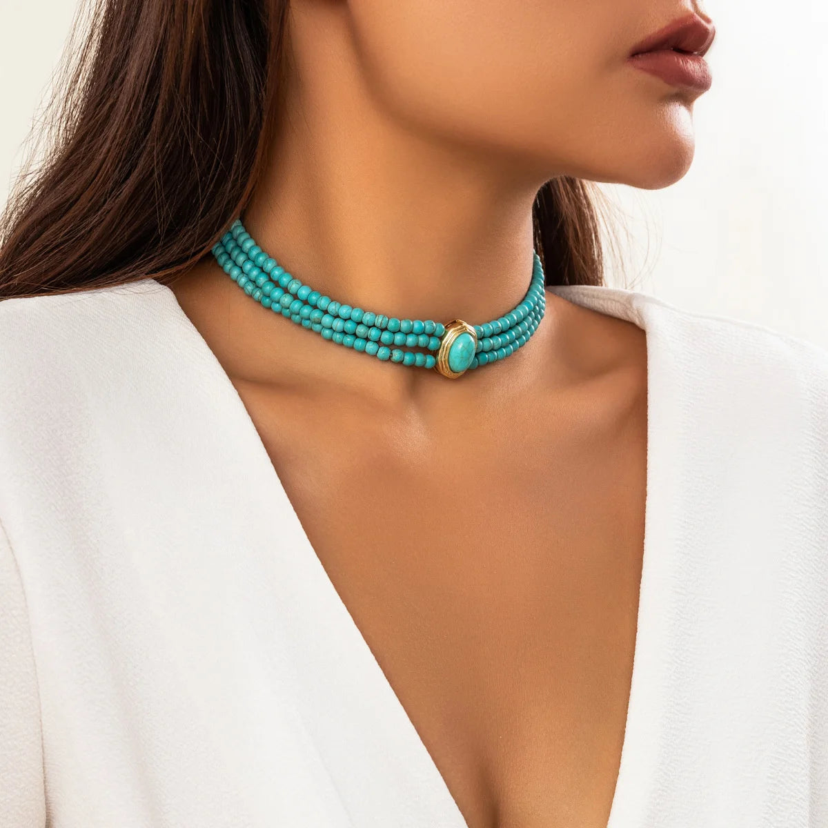 Natural Stone Beads Necklace
